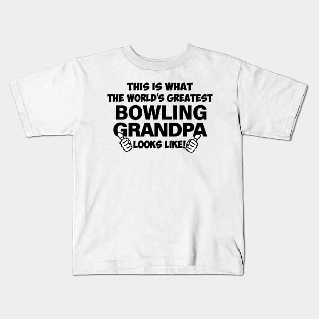 Bowling Grandpa Kids T-Shirt by attire zone